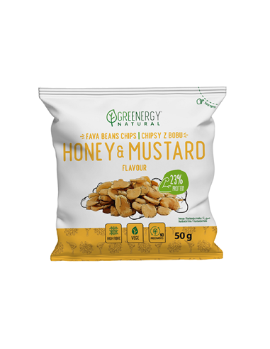Chipsy z bobu miodowo-musztardowe - 60g - Greenergy