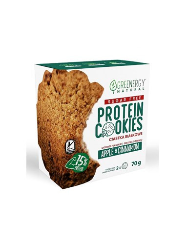 Ciastka proteinowe jabłko cynamon 2 sztuki - 70g - Greenergy