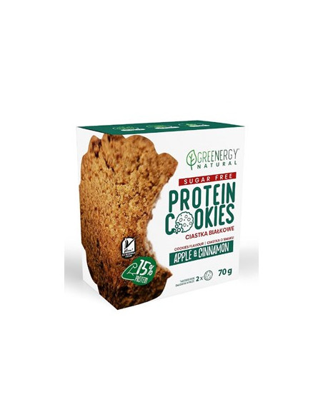 Ciastka proteinowe jabłko cynamon 2 sztuki - 70g - Greenergy