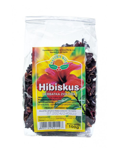 Hibiskus herbata ziołowa - 100g - Natura Vita