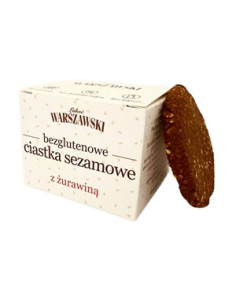 Ciastka sezamowe z żurawiną bezglutenowe - 150g - Łakoć Warszawski
