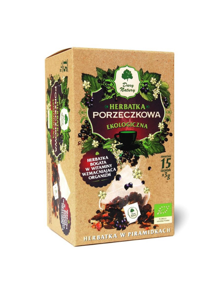 Herbata porzeczkowa EKO w piramidkach - 15x3g - Dary Natury