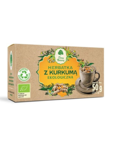 Ekologiczna herbata z kurkumą fix - 25x2g - Dary Natury
