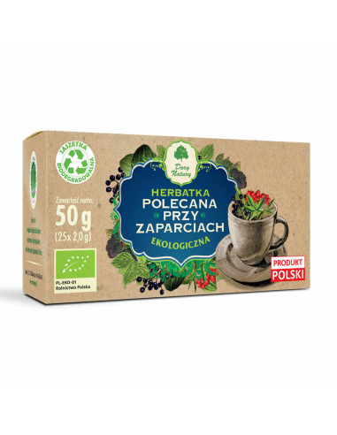 Ekologiczna herbatka polecana przy zaparciach - 25x2g - Dary Natury