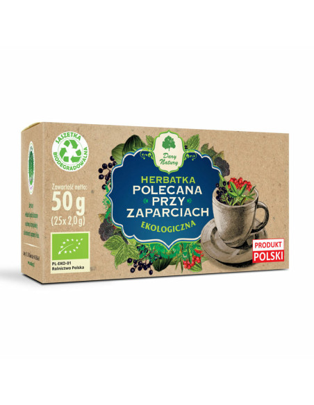 Ekologiczna herbatka polecana przy zaparciach - 25x2g - Dary Natury