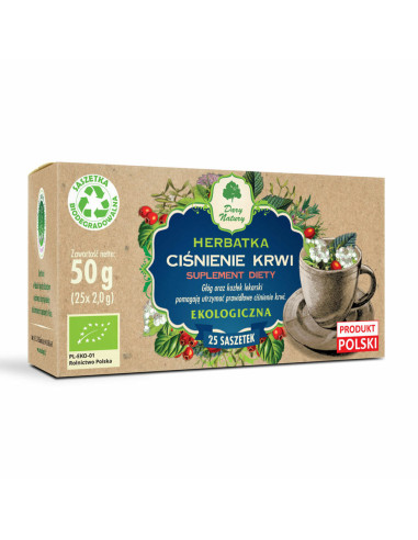 Herbatka polecana przy nadciśnieniu BIO - 25 saszetek - Dary Natury