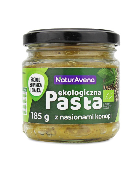 Pasta z ciecierzycy i szpinaku z nasionami konopi bio - 185 g - Naturavena