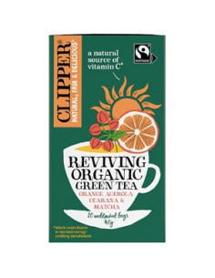 Herbata zielona z acerolą, guaraną i matchą Ożywienie Bio - 20x2g 40g - Clipper