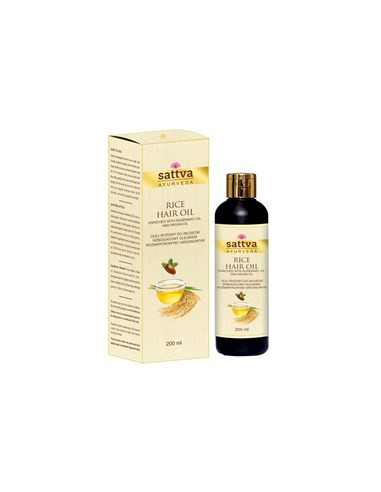 Olejek do włosów ryżowy z olejkiem rozmarynowym i arganowym - 200ml - Sattva (Ayurveda)