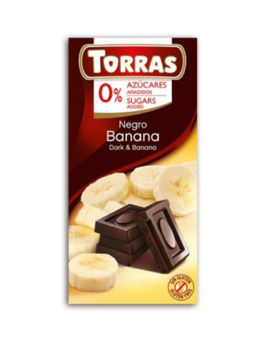 Czekolada gorzka z bananami - 75g - Torras