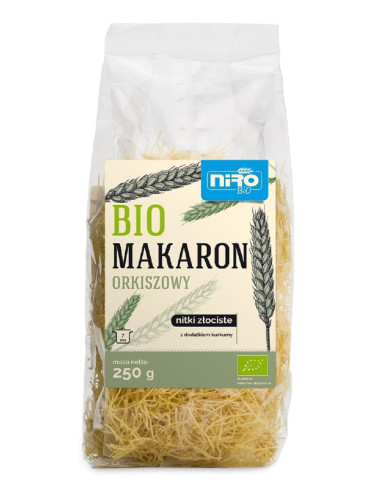 Makaron Orkiszowy z Kurkumą Nitki Złociste - 250g - Niro