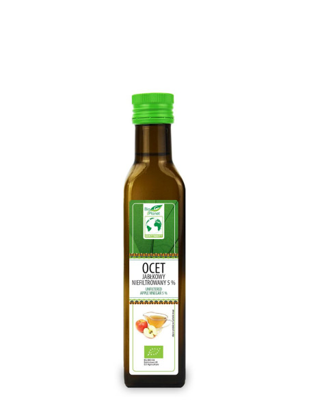 Ocet jabłkowy niefiltrowany BIO 5% - 250ml - Bio Planet