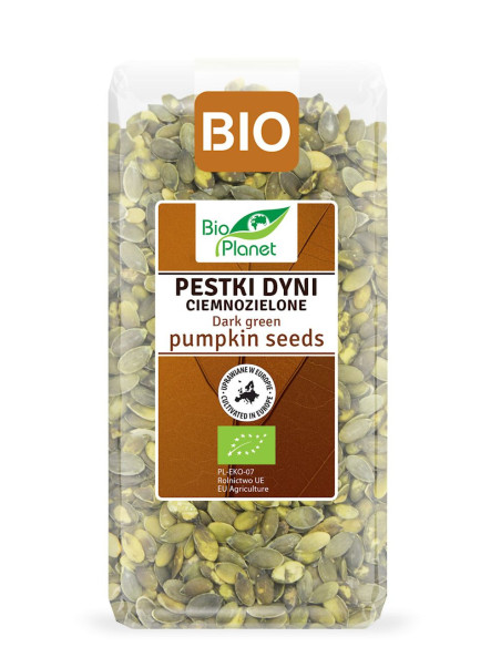 Pestki dyni ciemnozielone uprawiane w Europie Bio - 350g - Bio Planet