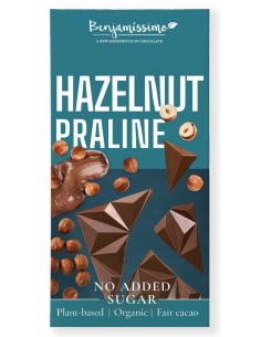 Czekolada z orzechami laskowymi bez dodatku cukru bezglutenowa bio - 60 g  - BENJAMISSIMO
