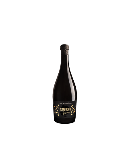 Kombucha szampańska na płatkach dębu o smaku kwiatów czarnego bzu Bio - 750ml - Laurent