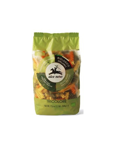 Makaron semolinowy trójkolorowy świderki Bio - 500g - Alce Nero