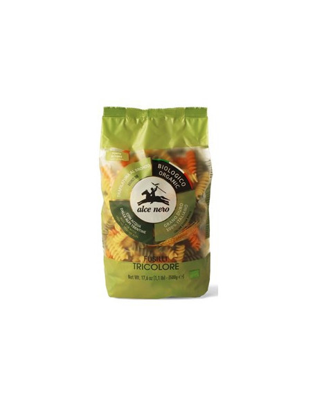 Makaron semolinowy trójkolorowy świderki Bio - 500g - Alce Nero