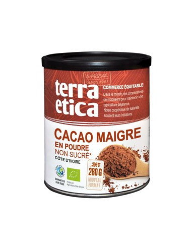 Kakao niskotłuszczowe w proszku  BIO - 280g - Terra Etica