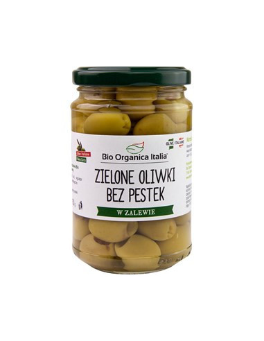 Oliwki zielone w zalewie bez pestek Bio - 280g(160g) - Bio Organica Italia