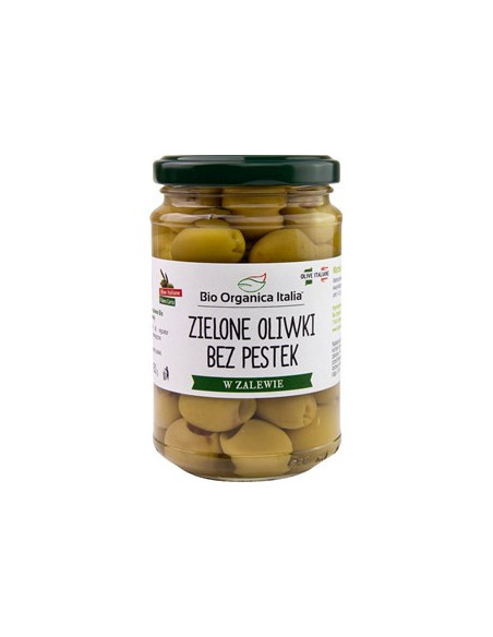 Oliwki zielone w zalewie bez pestek Bio - 280g(160g) - Bio Organica Italia