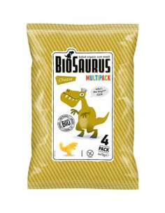 Chrupki kukurydziane o smaku serowym Dinozaury Bezglutenowe Bio - 4x15g - Biosaurus
