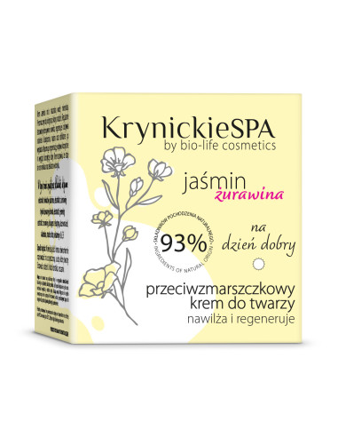 KrynickieSPA Jaśmin przeciwzmarszczkowy krem do twarzy nawilża i regeneruje na dzień - 50ml - BIO-LIFE COSMETICS