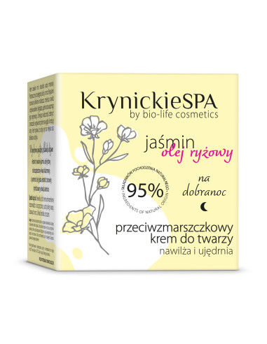 KrynickieSPA Jaśmin przeciwzmarszczkowy krem do twarzy nawilża i ujędrnia na noc - 50ml - BIO-LIFE COSMETICS