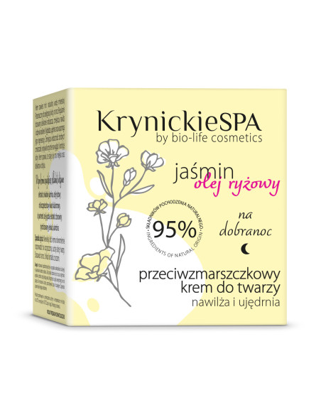 KrynickieSPA Jaśmin przeciwzmarszczkowy krem do twarzy nawilża i ujędrnia na noc - 50ml - BIO-LIFE COSMETICS