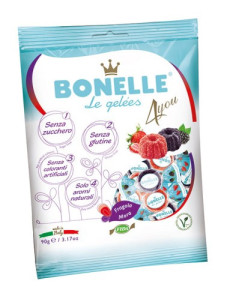 Żelki wegańskie jeżyna i truskawka bez cukru - 90g - BONELLE