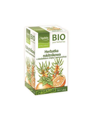 Herbatka rokitnikowa z dodatkiem mięty i pomarańczy - 20saszx1,8g - APOTHEKE