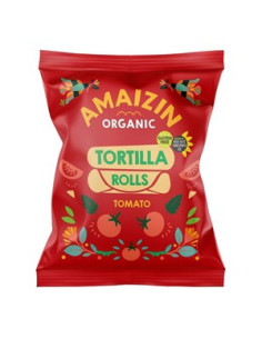 Chipsy kukurydziane rolls o smaku pomidorowym - 100 g - Amaizin
