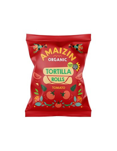 Chipsy kukurydziane rolls o smaku pomidorowym - 100 g - Amaizin