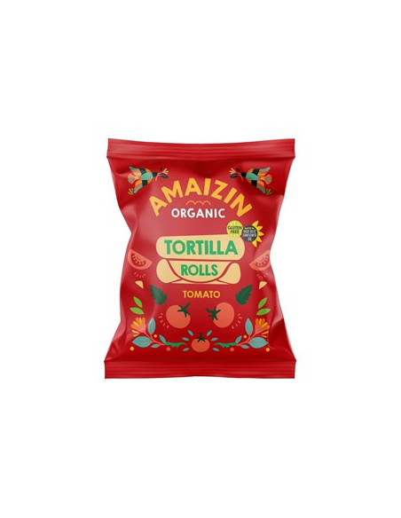 Chipsy kukurydziane rolls o smaku pomidorowym - 100 g - Amaizin