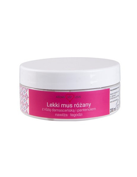 Lekki mus z różą damasceńską i pantenolem do ciała - 200ml - Maroko Produkt