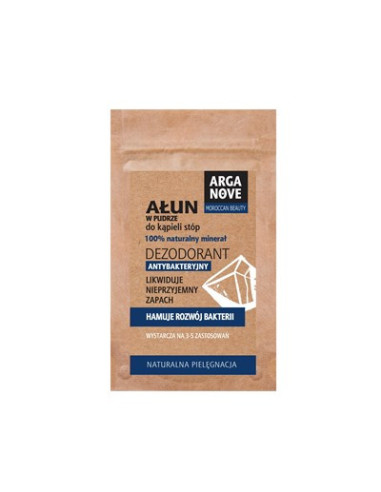 Ałun w pudrze do kąpieli stóp, dezodorant antybakteryjny Arganove - 25g - Maroko Produkt