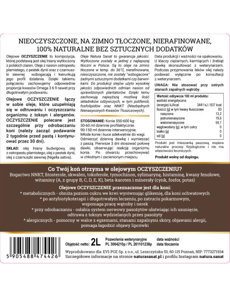 Olejowe OCZYSZCZENIE - 2L - Natura Sanat