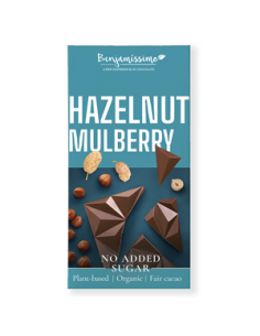 Czekolada orzechy laskowe morwa bez cukru bezglutenowa Bio - 60g - Benjamissimo