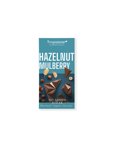 Czekolada orzechy laskowe morwa bez cukru bezglutenowa Bio - 60g - Benjamissimo