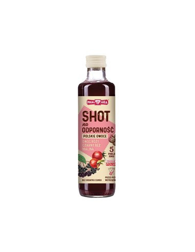 Shot na odporność owoc róży czarny bez malina bez cukru - 250ml - Polska Róża