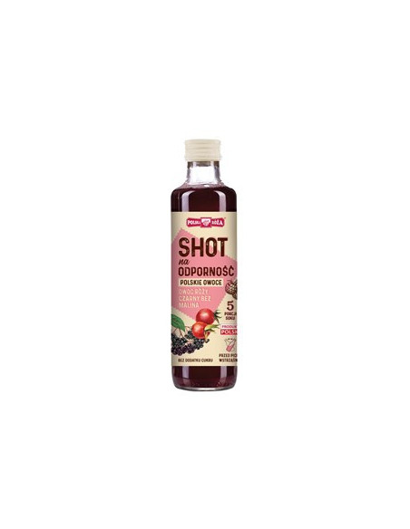 Shot na odporność owoc róży czarny bez malina bez cukru - 250ml - Polska Róża