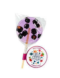 Lizak o smaku czarnej porzeczki bez cukru - 18g - Tim Pops