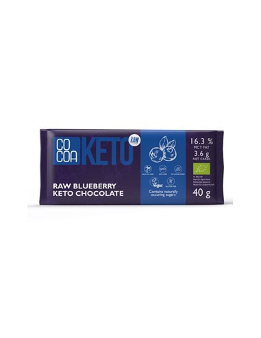 Czekolada keto z jagodami i olejem MCT bez cukru Bio - 40g - Cocoa