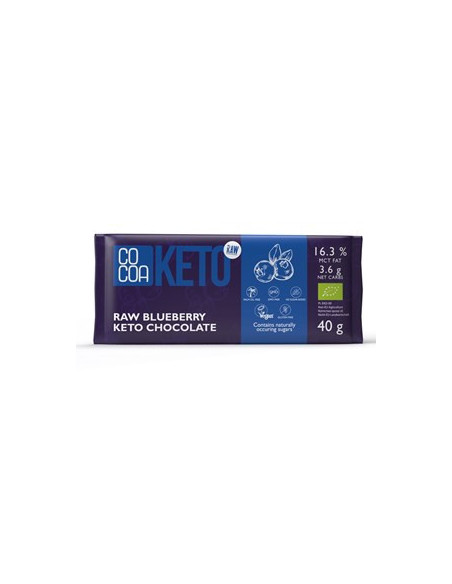 Czekolada keto z jagodami i olejem MCT bez cukru Bio - 40g - Cocoa