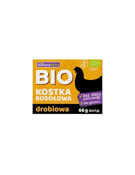 Kostki drobiowe bulion bezglutenowe Bio 6 sztuk - 66g - Naturavena