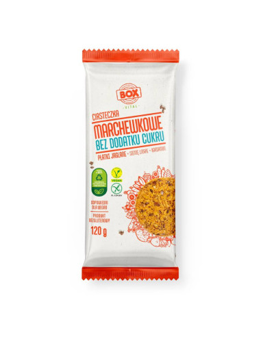 Ciastka marchewkowe z płatkami jaglanymi, siemieniem lnianym i kardamonem - 120g - ZPC Box