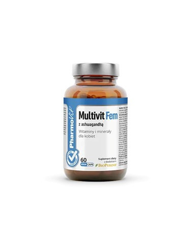 Multiwitamina (multivit fem z ashwagandhą) dla kobiet bezglutenowa - 60 kapsułek - Pharmovit