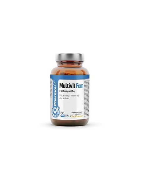 Multiwitamina (multivit fem z ashwagandhą) dla kobiet bezglutenowa - 60 kapsułek - Pharmovit