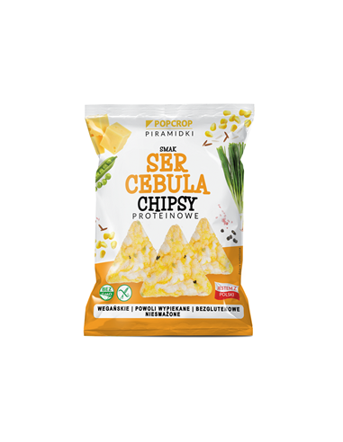Chrupki Piramidki Proteinowe sera i cebuli bezglutenowe Bio - 60g - Popcrop