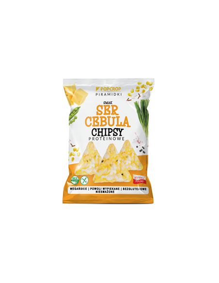 Chrupki Piramidki Proteinowe sera i cebuli bezglutenowe Bio - 60g - Popcrop