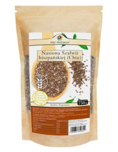 Chia BIO nasiona szałwii hiszpańskiej - 750g - Pięć Przemian